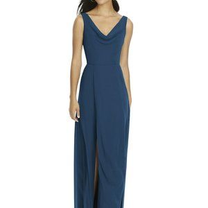 Dessy 8180...Full Length, Sleeveless, V-Neck Dress...Sofia Blue...Size 2...NWT